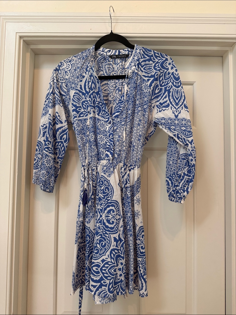 Zara black label lightweight Blue & White Mini Dress